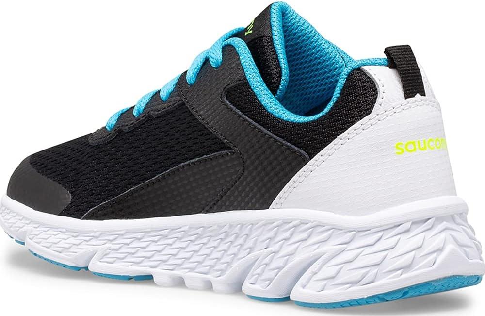 image:imageSaucony UnisexChild Wind Running ShoeBlackWhiteBlue