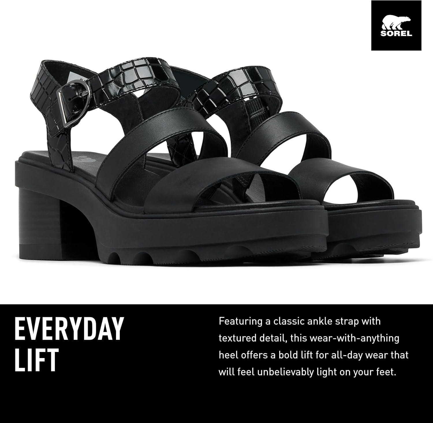 image:imageSorel Womens Joanie Heel Ankle Strap SandalsBlack Black