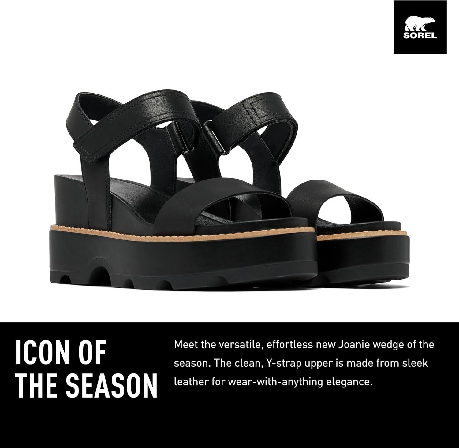 image:imageSorel Womens Joanie IV Y Strap WedgeBlackSea Salt
