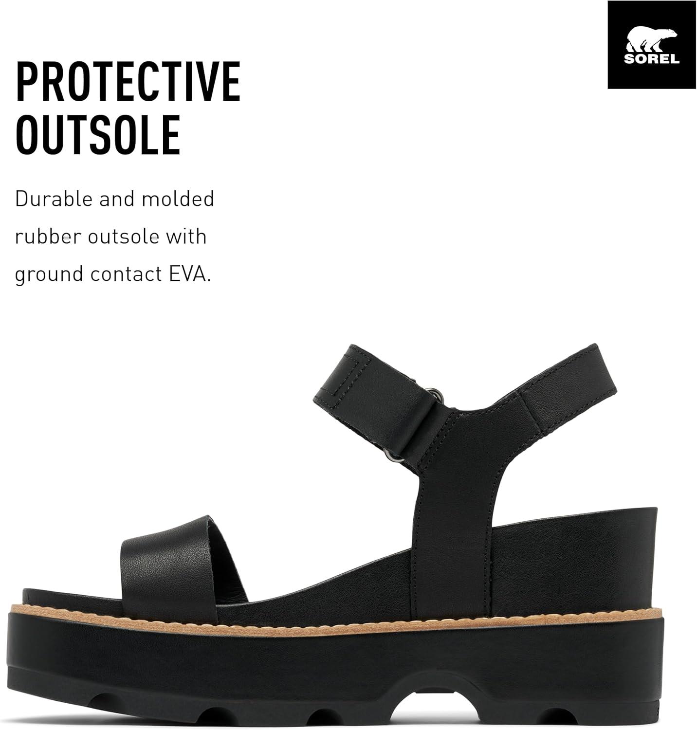 image:imageSorel Womens Joanie IV Y Strap WedgeBlackSea Salt