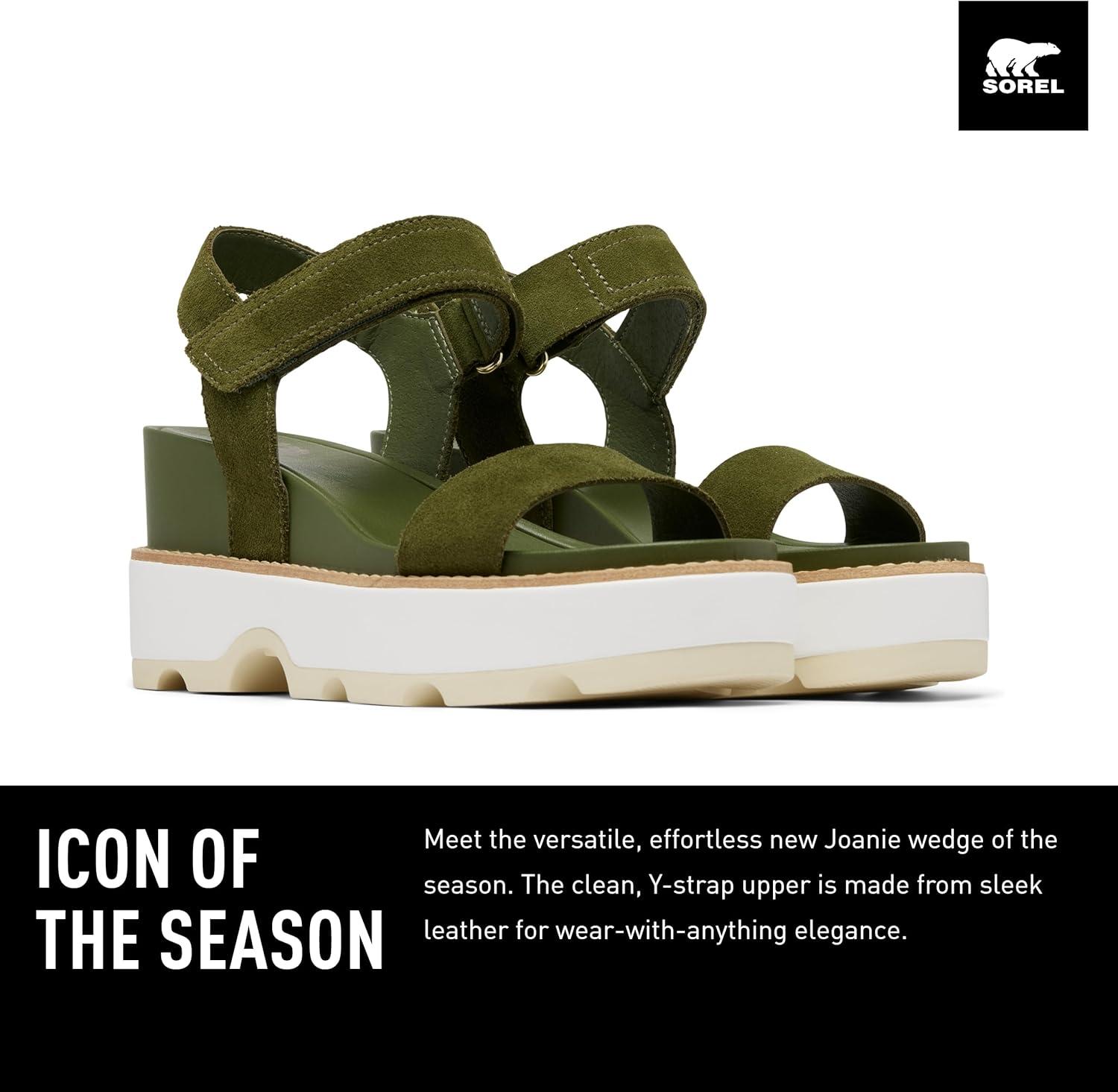 image:imageSorel Womens Joanie IV Y Strap WedgeUtility Green Honey White