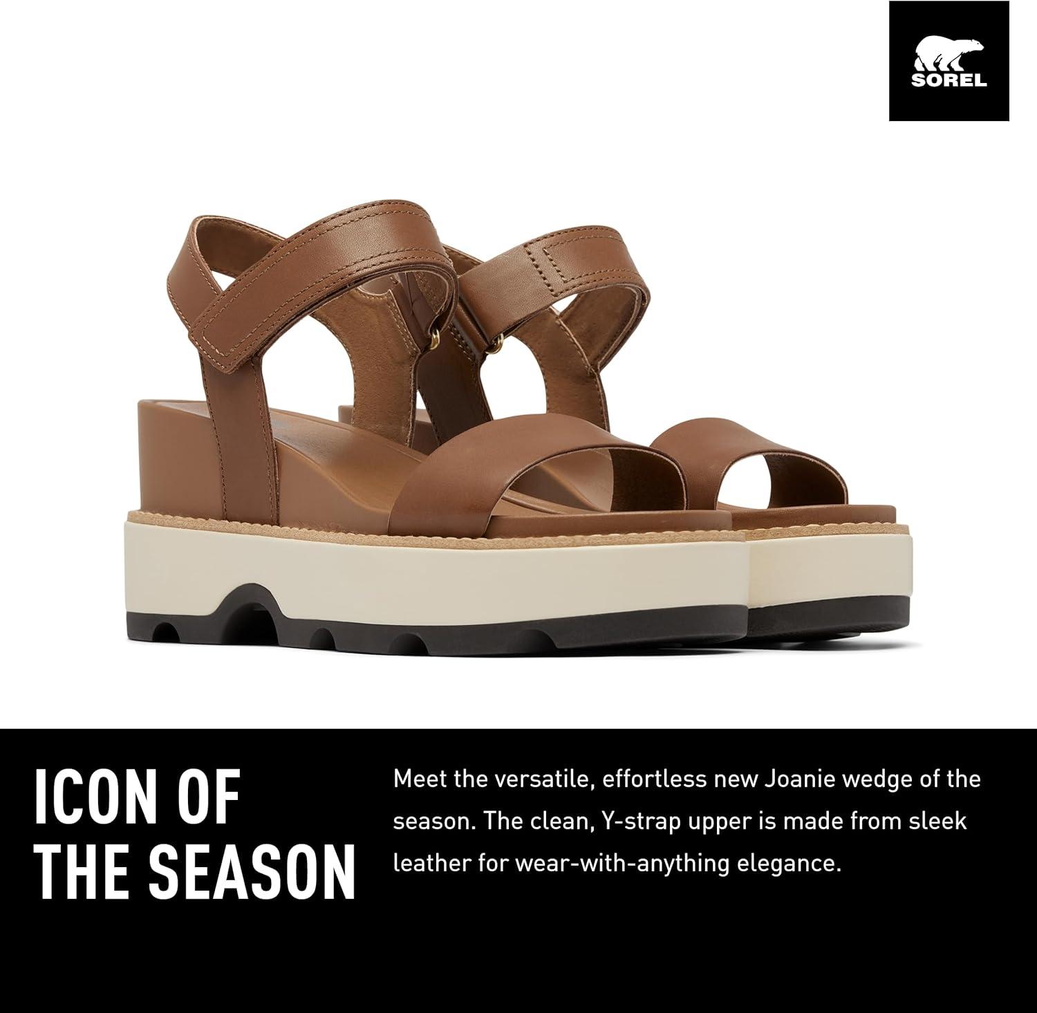 image:imageSorel Womens Joanie IV Y Strap WedgeVelvet TanBlackened Brown