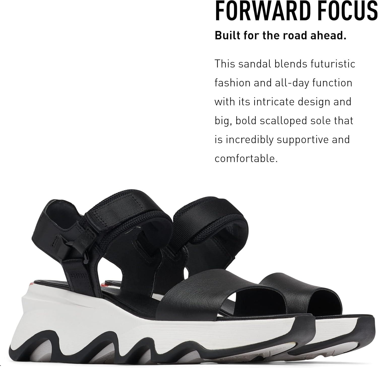 image:imageSorel Womens Kinetic Impact Y Strap High SandalsBlack Sea Salt
