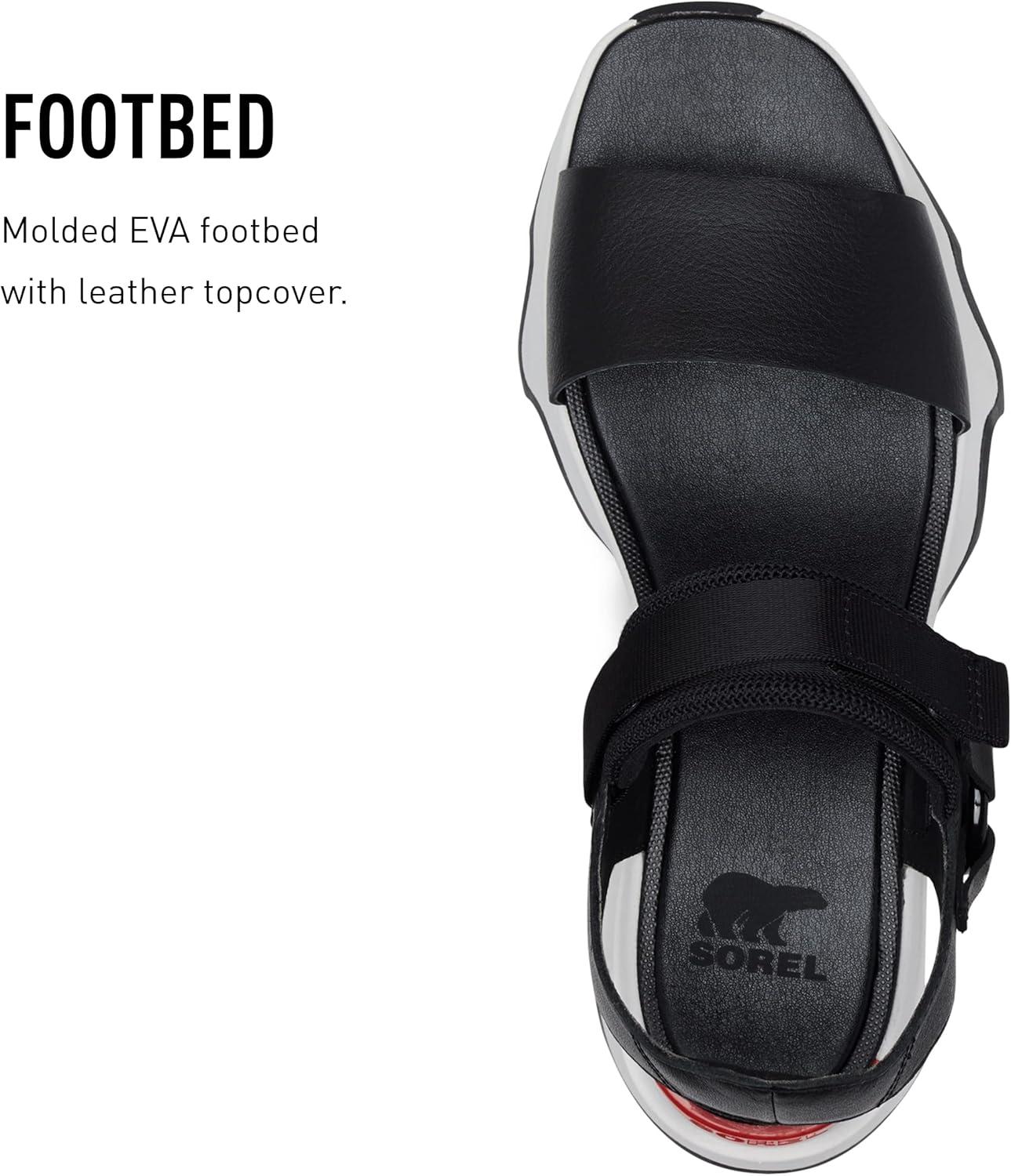 image:imageSorel Womens Kinetic Impact Y Strap High SandalsBlack Sea Salt