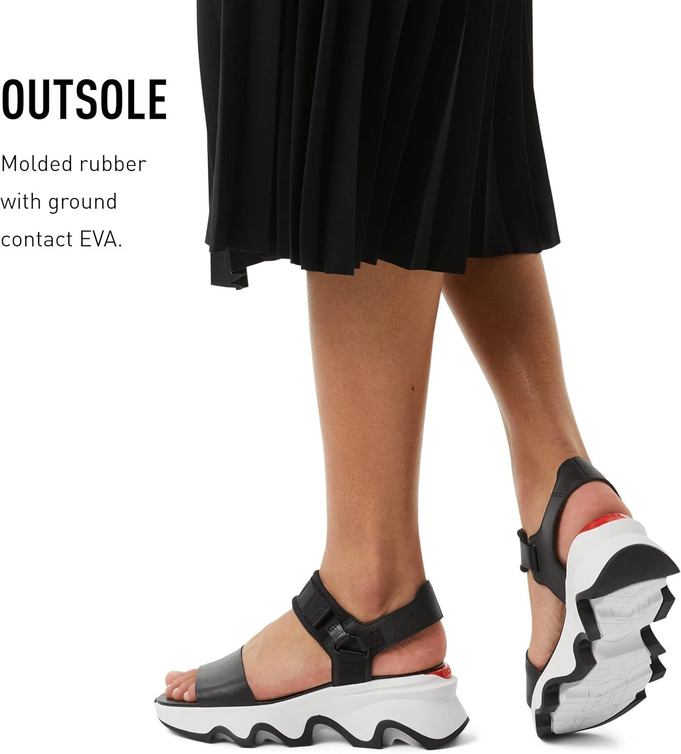 image:imageSorel Womens Kinetic Impact Y Strap High SandalsBlack Sea Salt