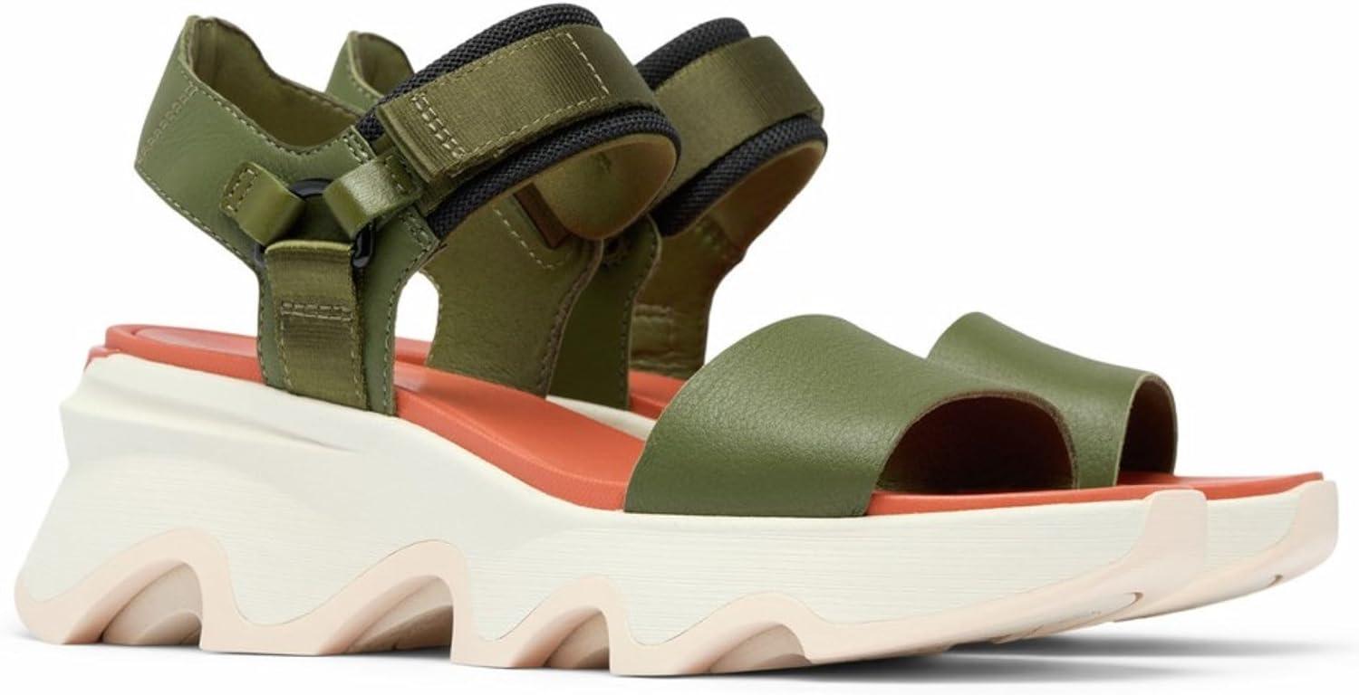 image:imageSorel Womens Kinetic Impact Y Strap High SandalsUtility GreenPearlescent