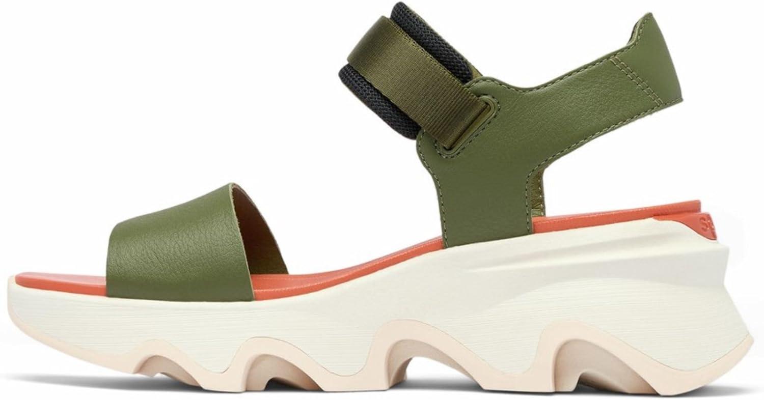 image:imageSorel Womens Kinetic Impact Y Strap High SandalsUtility GreenPearlescent
