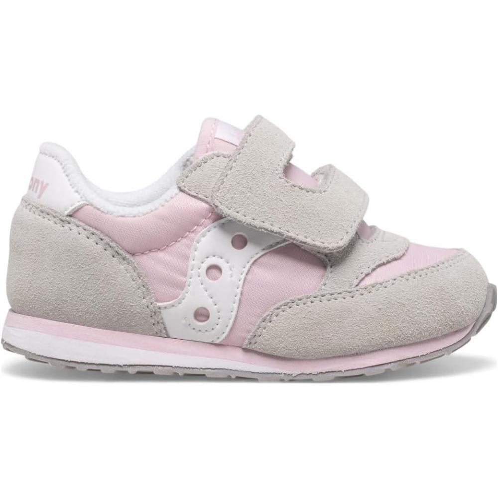 image:imageSaucony Baby Jazz Hook ampamp Loop SneakersGreyPinkWhite