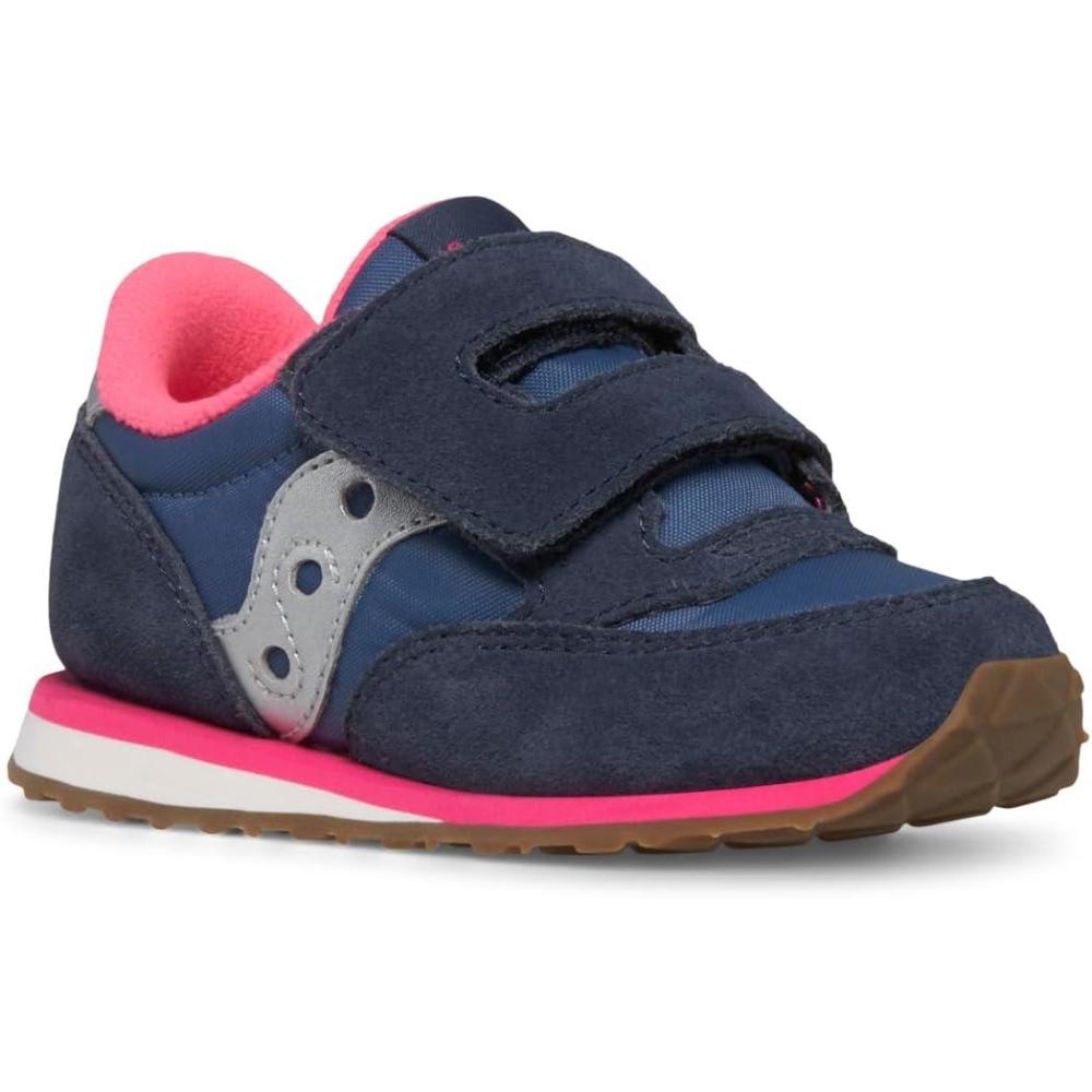 image:imageSaucony Baby Jazz Hook ampamp Loop SneakersNavySilverPink