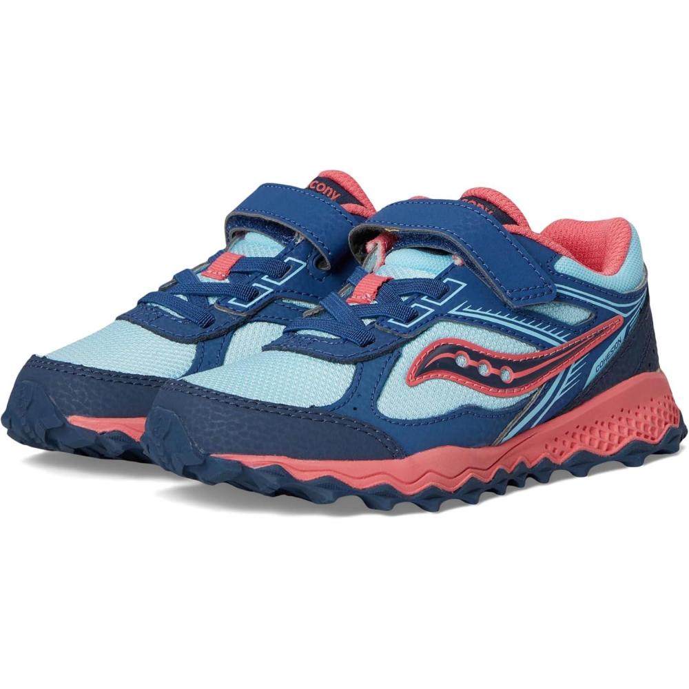 image:imageSaucony UnisexChild Cohesion Tr14 Alternative Closure Trail Running ShoeAquaCoral