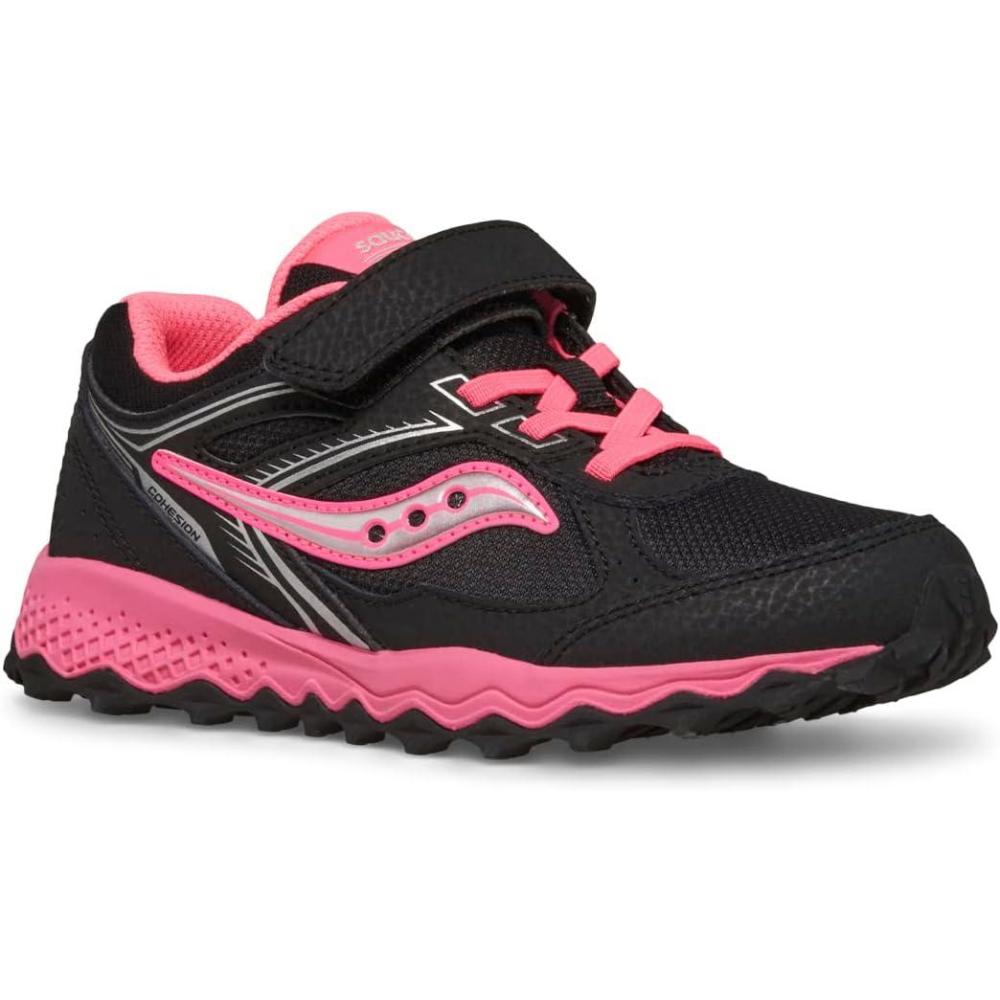 image:imageSaucony UnisexChild Cohesion Tr14 Alternative Closure Trail Running ShoeBlackPink