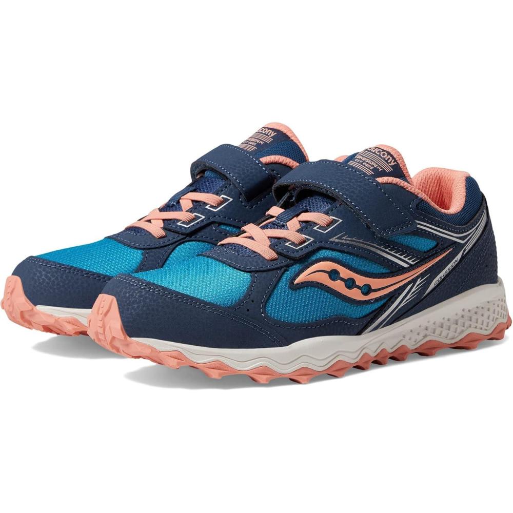 image:imageSaucony UnisexChild Cohesion Tr14 Alternative Closure Trail Running ShoeNavyTealCoral