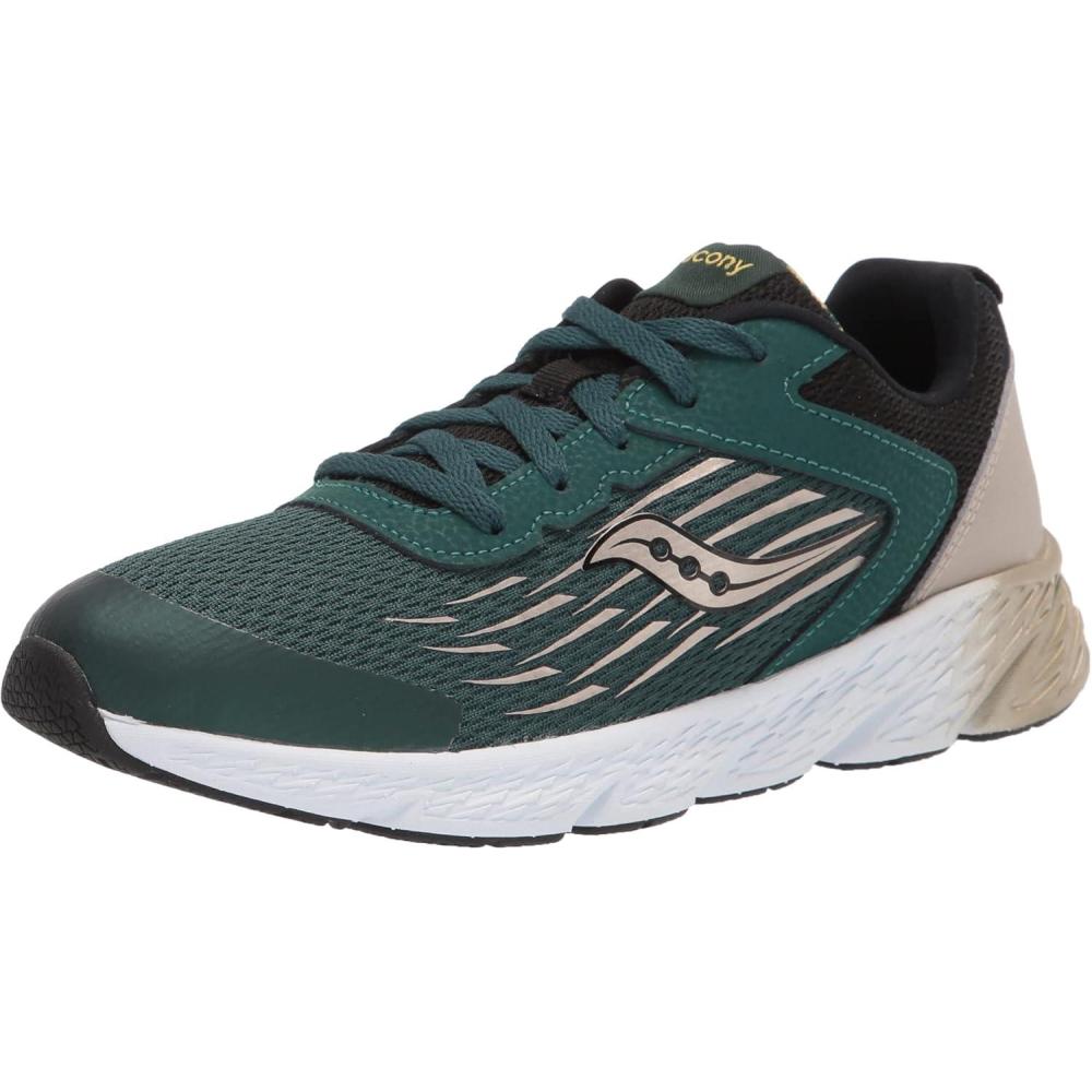 image:imageSaucony UnisexChild Wind Running ShoeGreenGoldBlack
