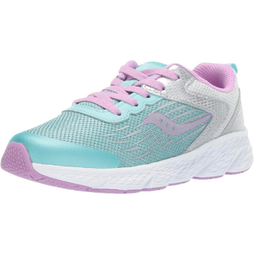 image:imageSaucony UnisexChild Wind Running ShoeTurquoiseSilver