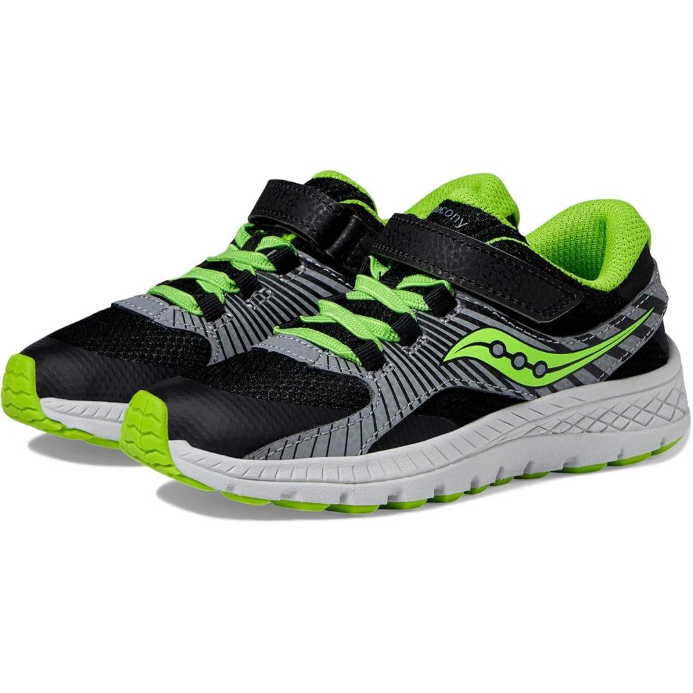 image:imageSaucony Velocer AC SneakerLittle KidBig Kid BlackGreen 2 Little Kid M
