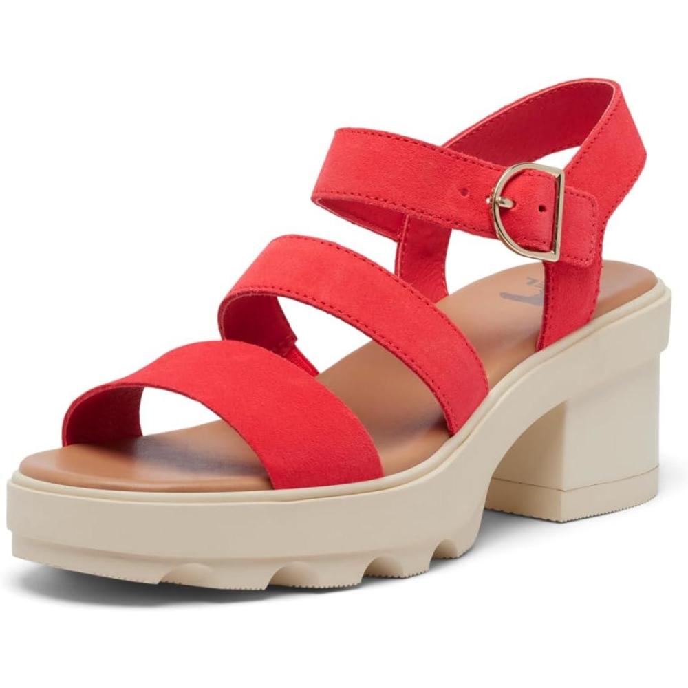 image:imageSorel Womens Joanie Heel Ankle Strap SandalsRed Glo Honey White