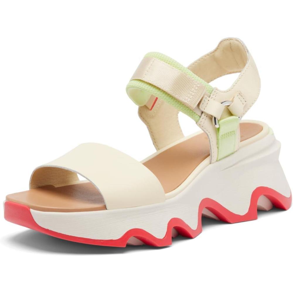 image:imageSorel Womens Kinetic Impact Y Strap High SandalsHoney White  Luminous Lime