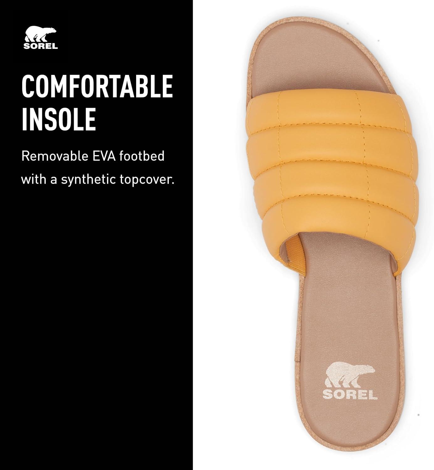 image:imageSorel Womens Ella lll Slide SandalsYellow Ray Honey White