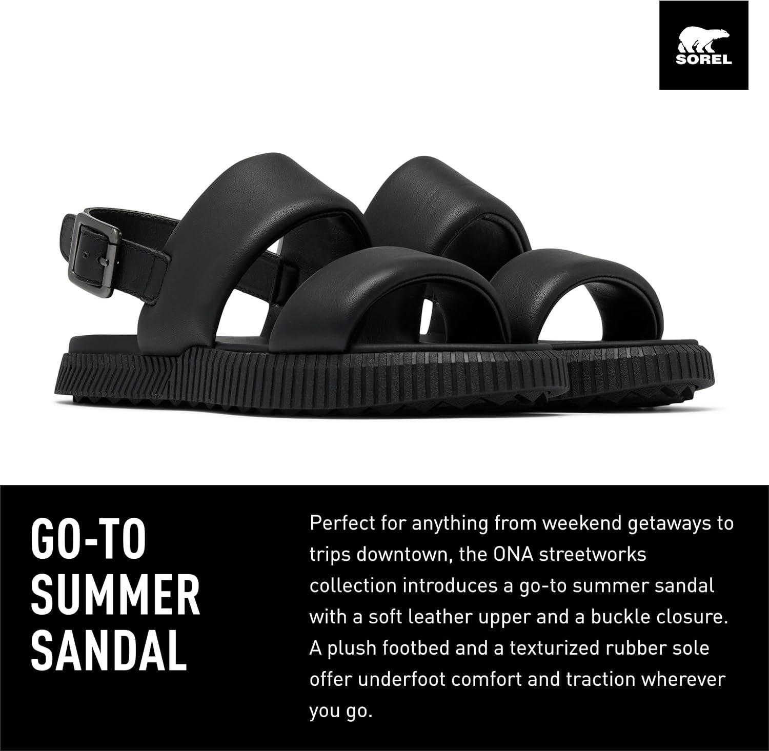 image:imageSorel Womens Ona Streetworks Go To Flat SandalsBlack Chalk