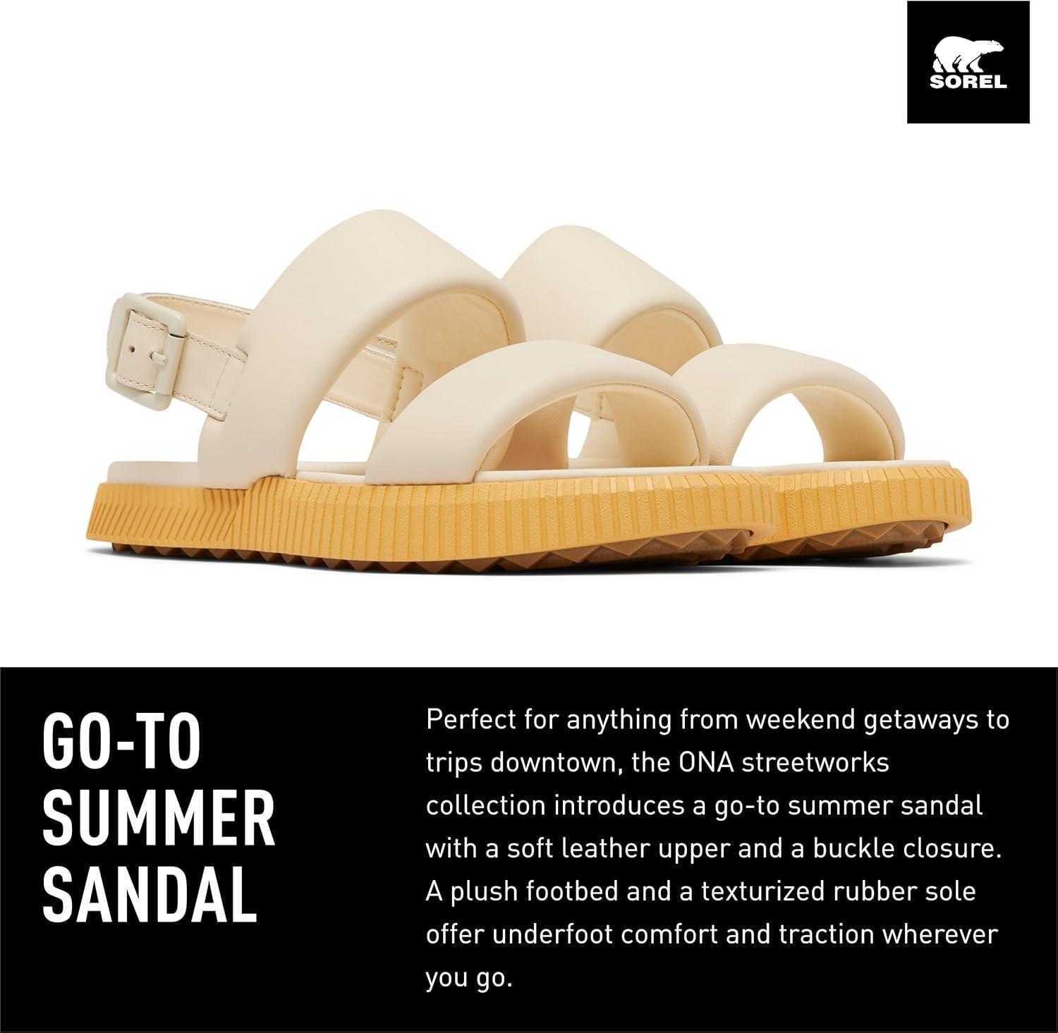 image:imageSorel Womens Ona Streetworks Go To Flat SandalsHoney White Yellow Ray