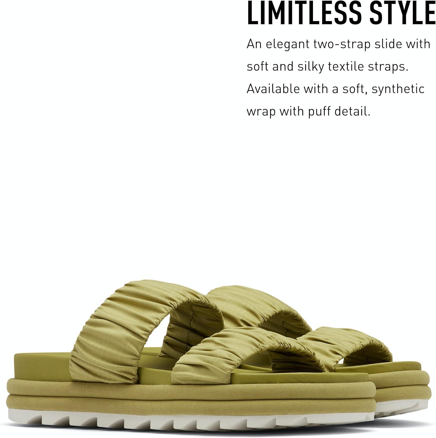 image:imageSorel Womens Roaming Two Strap Slide SandalsOlive Shade Chalk