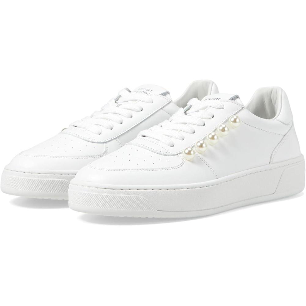 image:imageStuart Weitzman Womens Courtside Pearl SneakerWhite