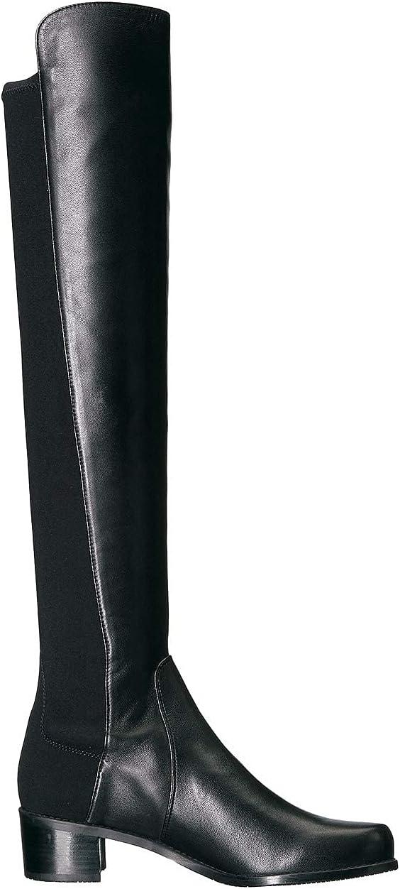 image:imageStuart Weitzman Womens 5050 Flat BootsBlack NappaStretch Gabardine