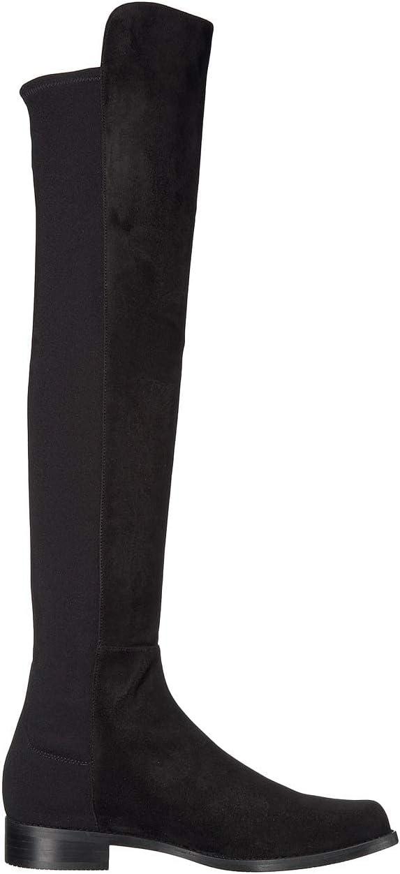 image:imageStuart Weitzman Womens 5050 Flat BootsBlack SuedeStretch Gabardine