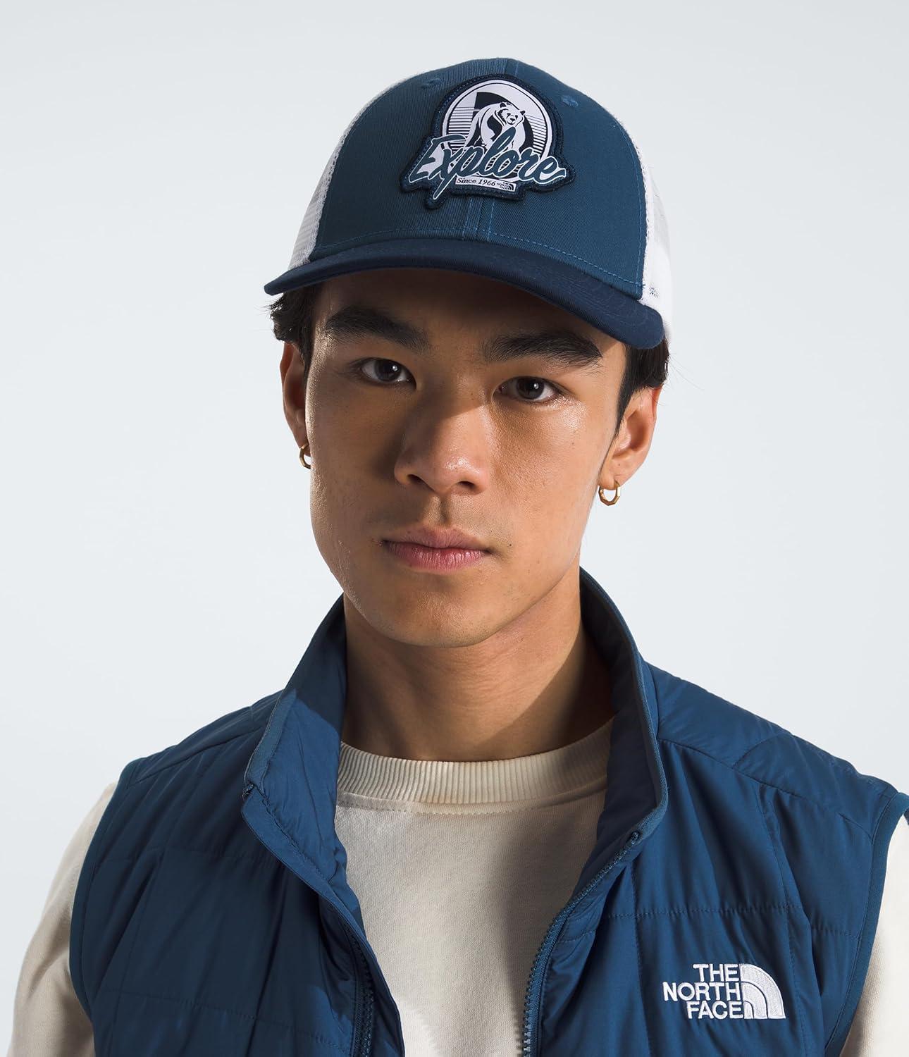 image:imageTHE NORTH FACE Mudder Trucker Baseball Cap Classic Fit Snapback Hat for Men ampamp Women With Flashdry Sweatband BreathableSummit NavyShady BlueBrew Patch