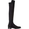 Stuart Weitzman Women’s 5050 Flat Boots(Black Suede/Stretch Gabardine)