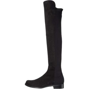 Stuart Weitzman Women’s 5050 Flat Boots(Black Suede/Stretch Gabardine)