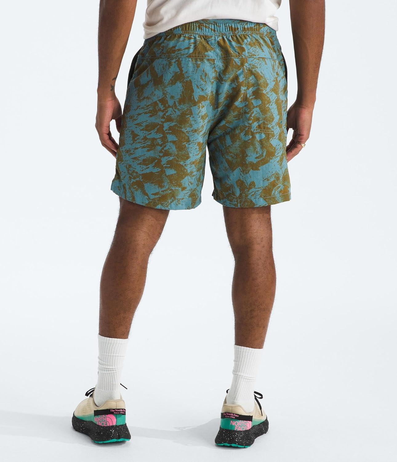 image:imageTHE NORTH FACE Mens Action Shorts 20 Lightweight ampamp Breathable Nylon Shorts With Flashdry Technology ampamp Adjustable DrawcordAlgae Blue Mountain Traverse Print