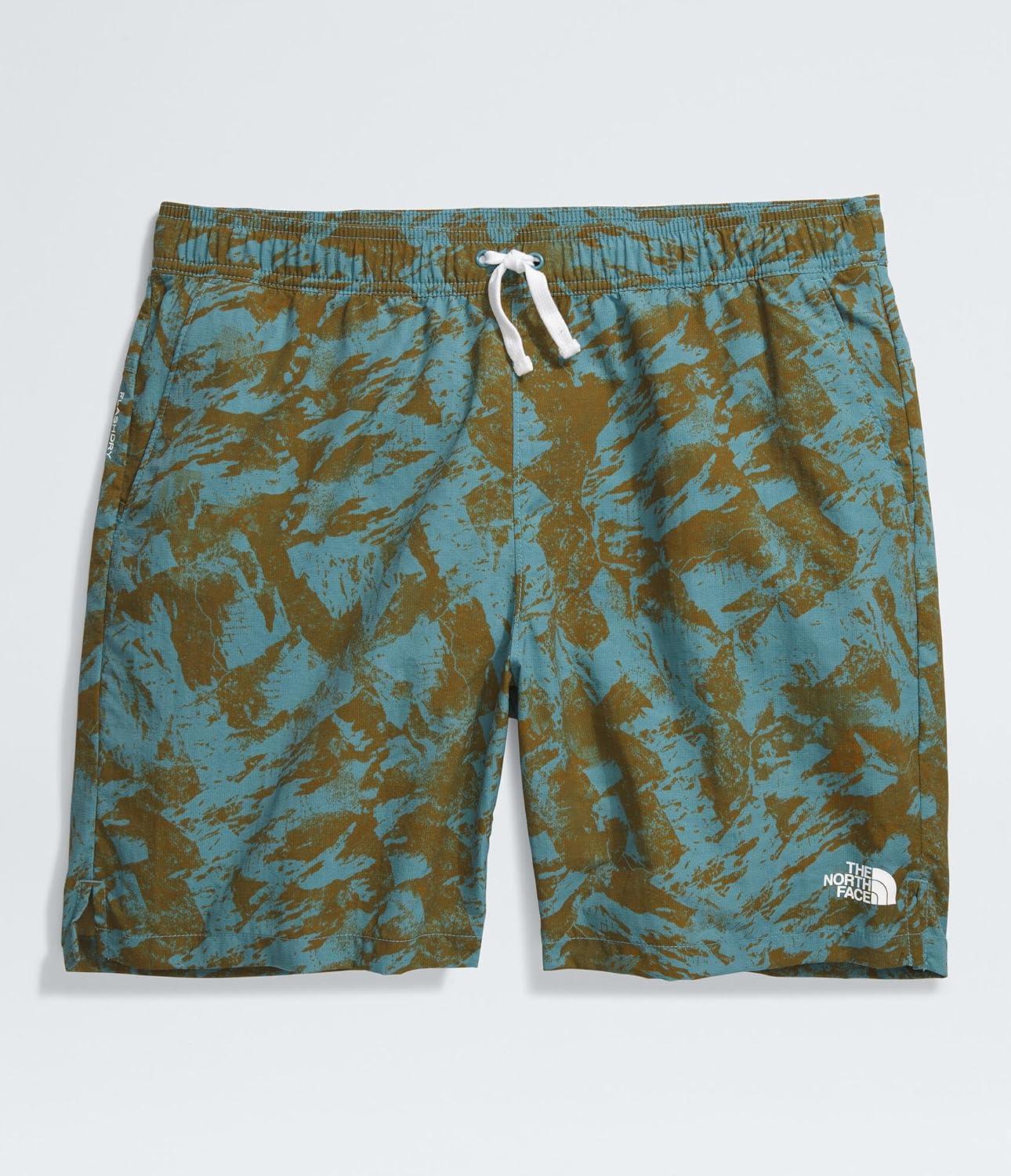 image:imageTHE NORTH FACE Mens Action Shorts 20 Lightweight ampamp Breathable Nylon Shorts With Flashdry Technology ampamp Adjustable DrawcordAlgae Blue Mountain Traverse Print