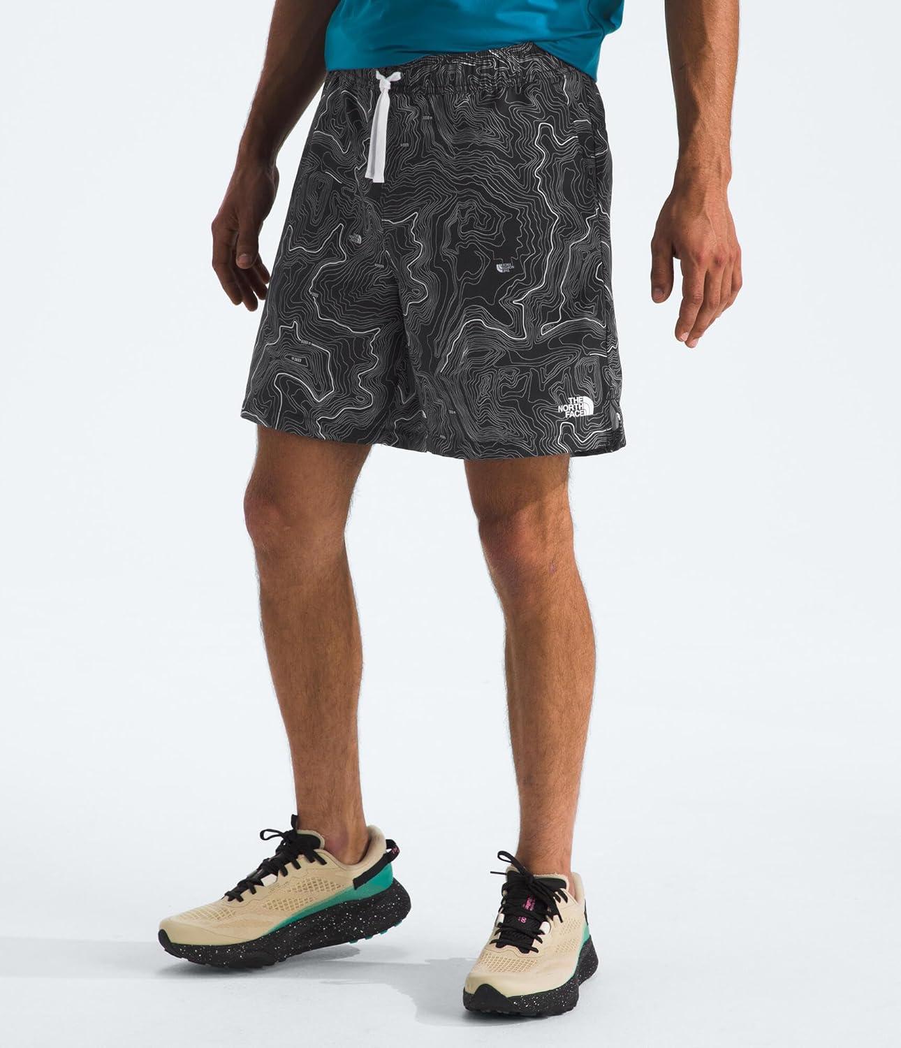 image:imageTHE NORTH FACE Mens Action Shorts 20 Lightweight ampamp Breathable Nylon Shorts With Flashdry Technology ampamp Adjustable DrawcordTnf Black Tnf Topo Print