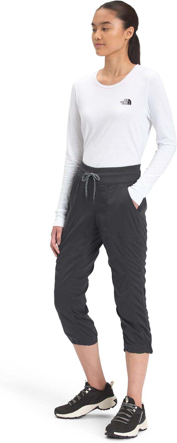 image:imageTHE NORTH FACE Womens Aphrodite 20 Capri Moisture Wicking Jogger Pants Water Repellent UPF 40 Rib Knit WaistbandAsphalt Grey