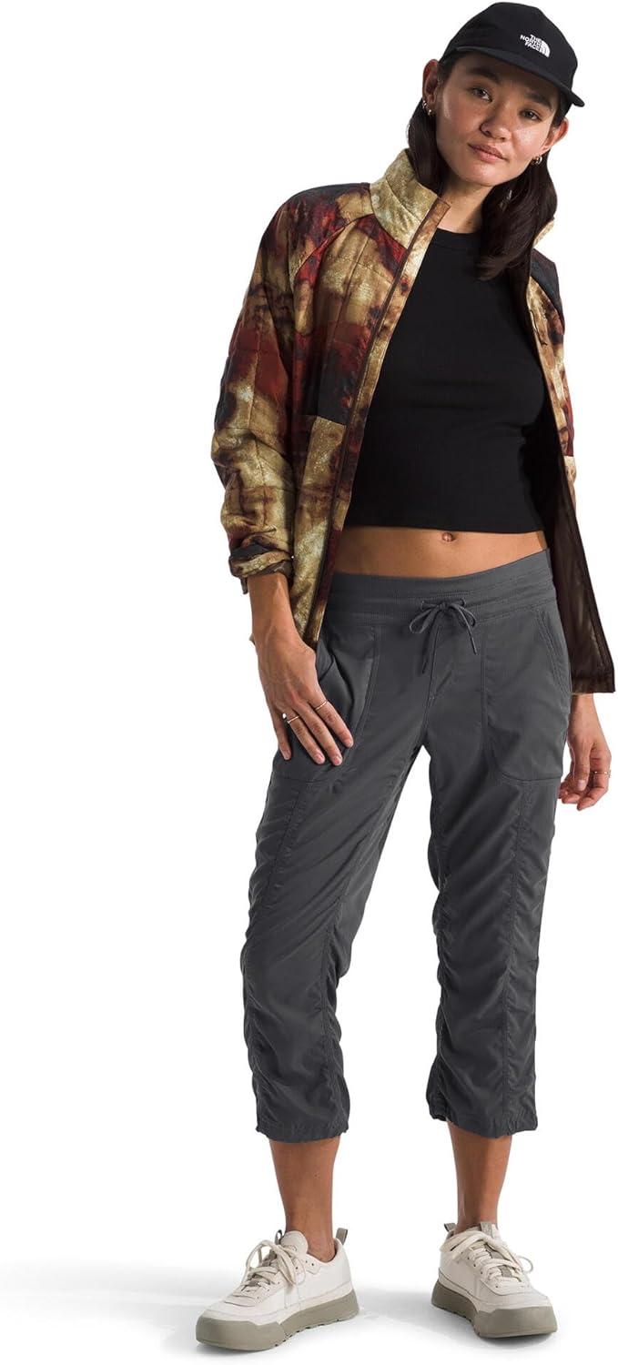 image:imageTHE NORTH FACE Womens Aphrodite 20 Capri Moisture Wicking Jogger Pants Water Repellent UPF 40 Rib Knit WaistbandAsphalt Greynpf