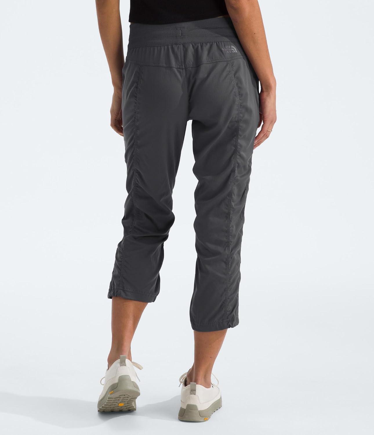 image:imageTHE NORTH FACE Womens Aphrodite 20 Capri Moisture Wicking Jogger Pants Water Repellent UPF 40 Rib Knit WaistbandAsphalt Greynpf
