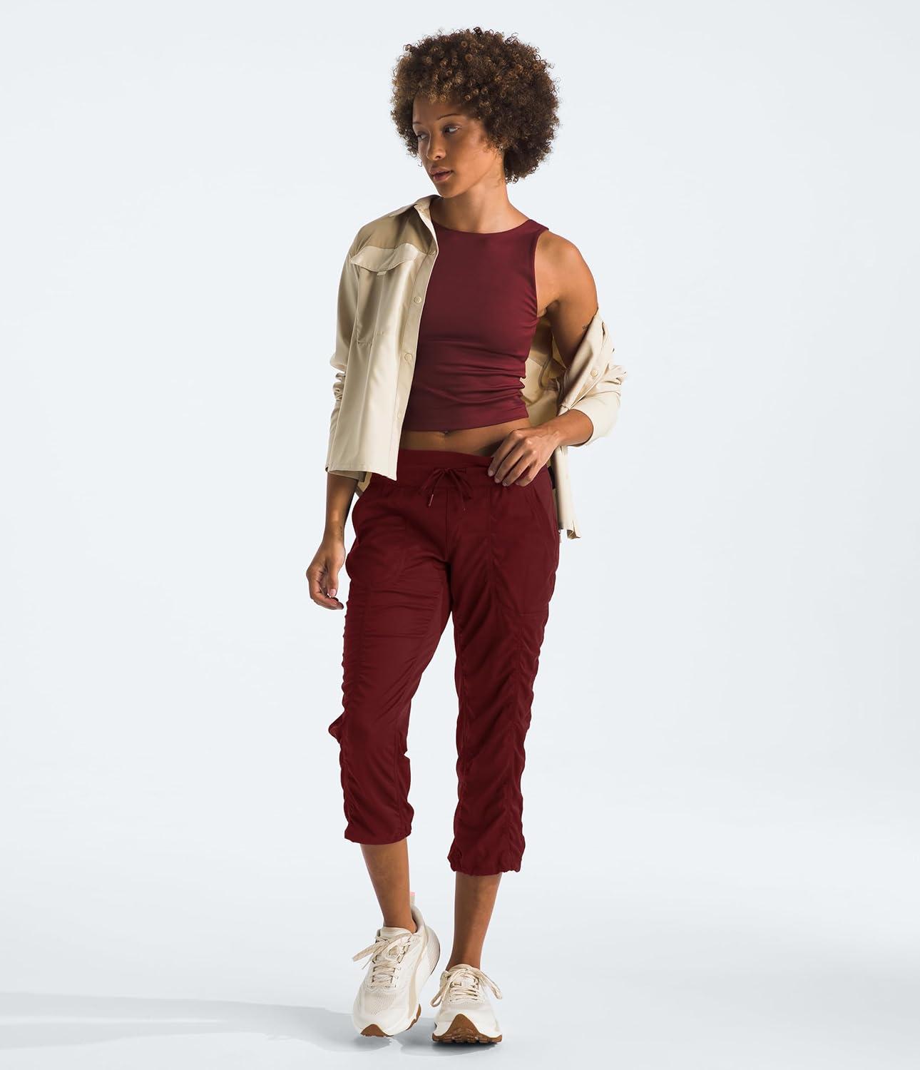 image:imageTHE NORTH FACE Womens Aphrodite 20 Capri Moisture Wicking Jogger Pants Water Repellent UPF 40 Rib Knit WaistbandSumac