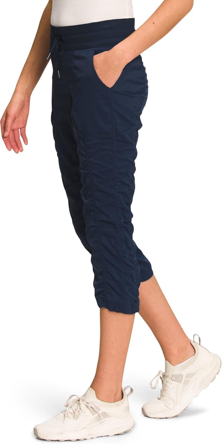 image:imageTHE NORTH FACE Womens Aphrodite 20 Capri Moisture Wicking Jogger Pants Water Repellent UPF 40 Rib Knit WaistbandSummit Navy
