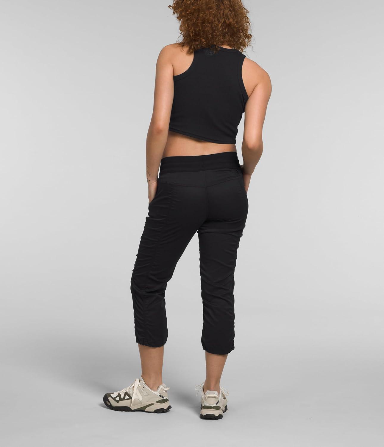 image:imageTHE NORTH FACE Womens Aphrodite 20 Capri Moisture Wicking Jogger Pants Water Repellent UPF 40 Rib Knit WaistbandTnf Black