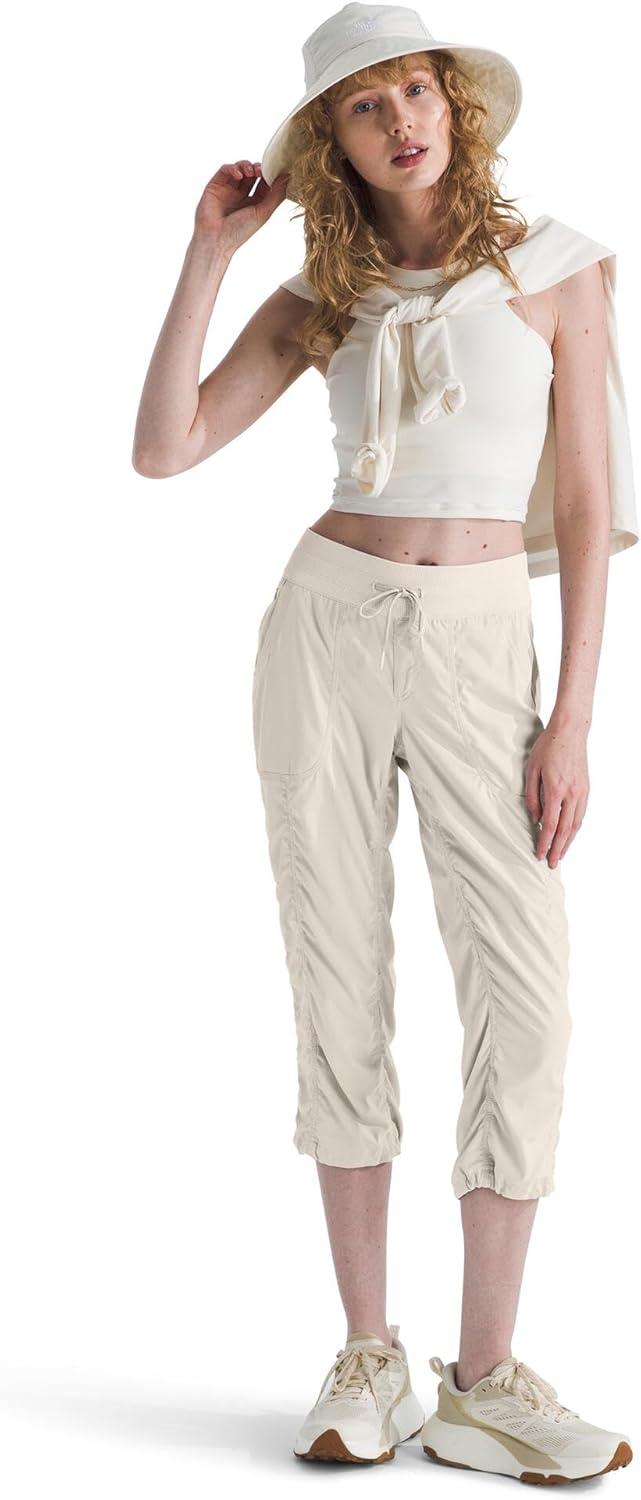 image:imageTHE NORTH FACE Womens Aphrodite 20 Capri Moisture Wicking Jogger Pants Water Repellent UPF 40 Rib Knit WaistbandWhite Dunenpf