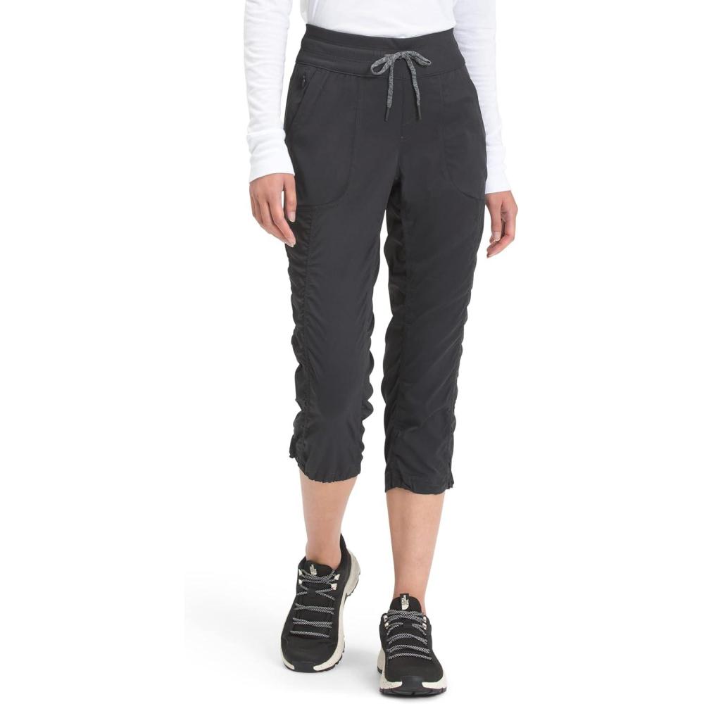 image:imageTHE NORTH FACE Womens Aphrodite 20 Capri Moisture Wicking Jogger Pants Water Repellent UPF 40 Rib Knit WaistbandAsphalt Grey