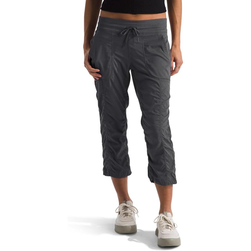 image:imageTHE NORTH FACE Womens Aphrodite 20 Capri  Moisture Wicking Jogger Pants Water Repellent UPF 40 Rib Knit WaistbandAsphalt Greynpf
