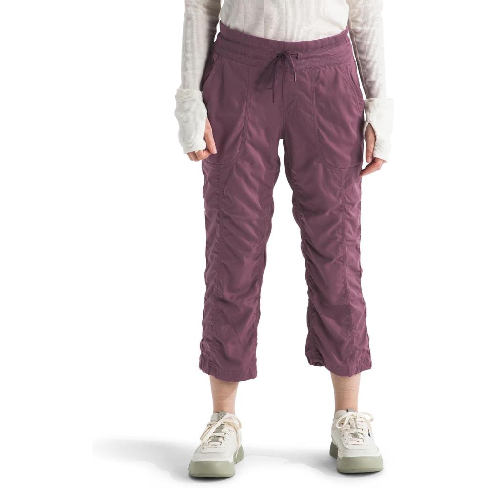 image:imageTHE NORTH FACE Womens Aphrodite 20 Capri  Moisture Wicking Jogger Pants Water Repellent UPF 40 Rib Knit WaistbandMidnight Mauve
