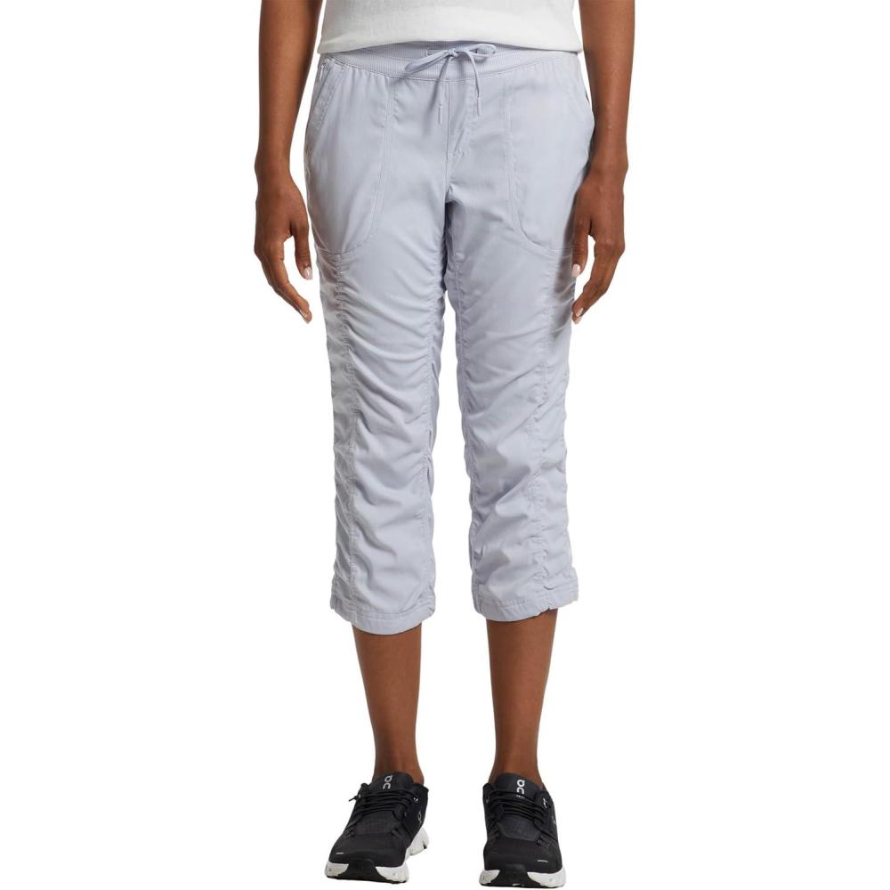 image:imageTHE NORTH FACE Womens Aphrodite 20 Capri  Moisture Wicking Jogger Pants Water Repellent UPF 40 Rib Knit WaistbandMystic Haze