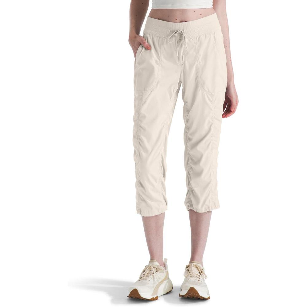 image:imageTHE NORTH FACE Womens Aphrodite 20 Capri Moisture Wicking Jogger Pants Water Repellent UPF 40 Rib Knit WaistbandWhite Dunenpf