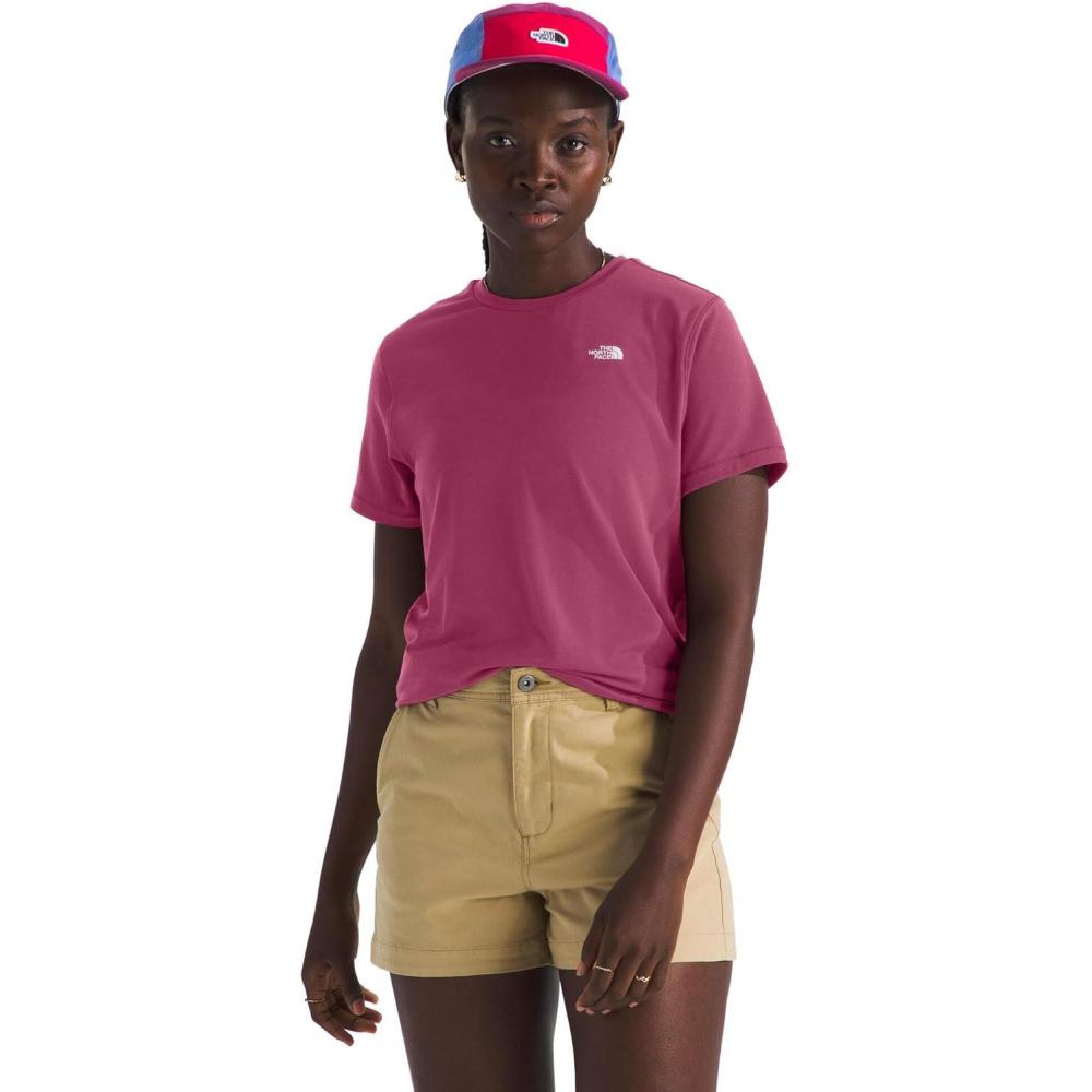 image:imageThe North Face Womens Adventure Tee ShortSleeve Crewneck with Moisture Wicking Fabric Setin SleevesCyber Berry