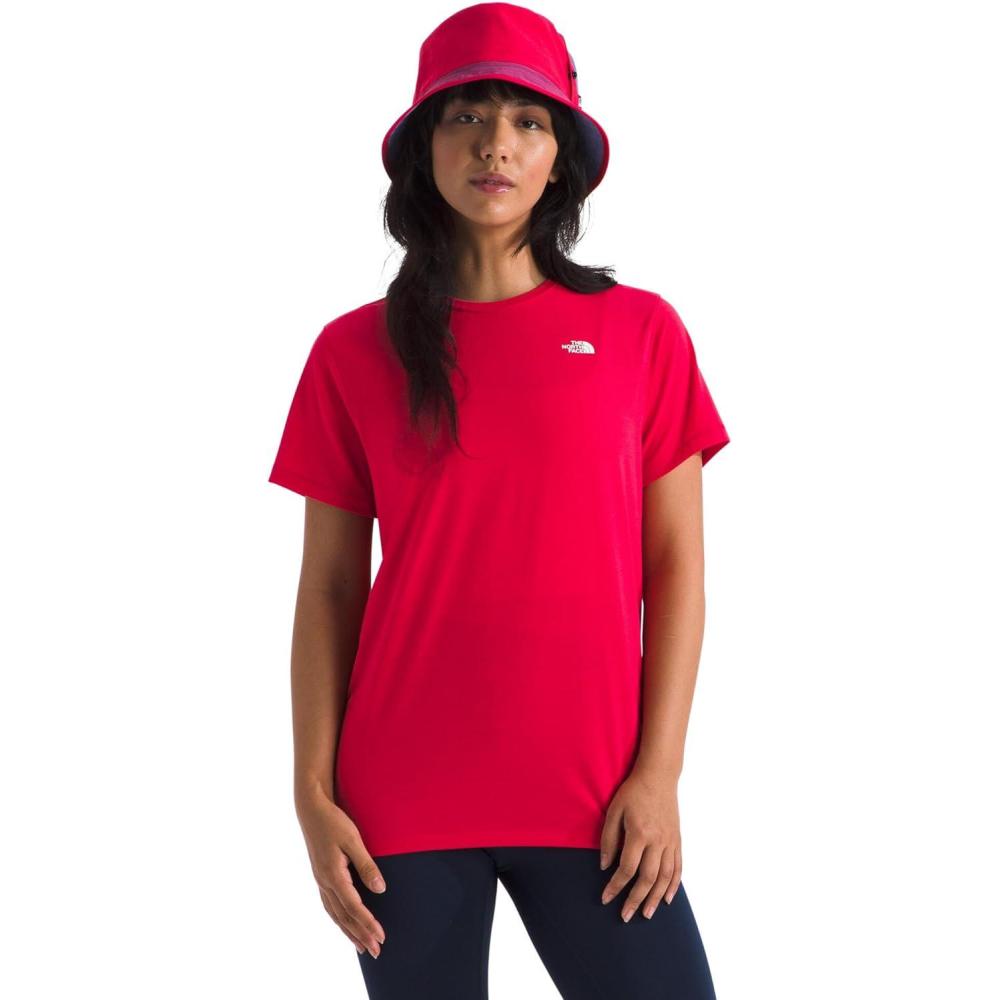 image:imageThe North Face Womens Adventure Tee  ShortSleeve Crewneck with Moisture Wicking Fabric Setin SleevesHibiscus