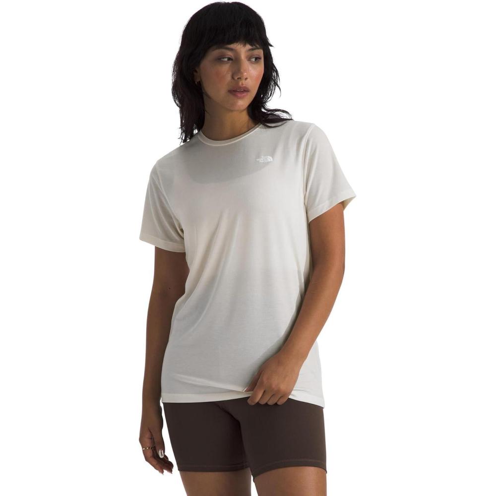 image:imageThe North Face Womens Adventure Tee  ShortSleeve Crewneck with Moisture Wicking Fabric Setin SleevesWhite Dune