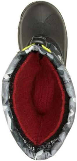 image:imageKamik Rocket Insulated Snow Boots Waterproof Upper for Kids Snow Boots Adjustable Collar ampamp Lace LockBlackCharcoal